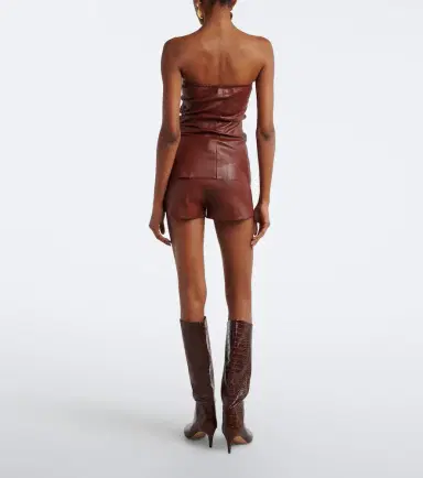 STOULS Roxie mid-rise leather shorts | Thumbnail 4 STOULS Roxie mid-rise leather shorts | Thumbnail 4