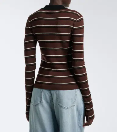 Ganni Striped wool polo sweater | Thumbnail 2 Ganni Striped wool polo sweater | Thumbnail 2