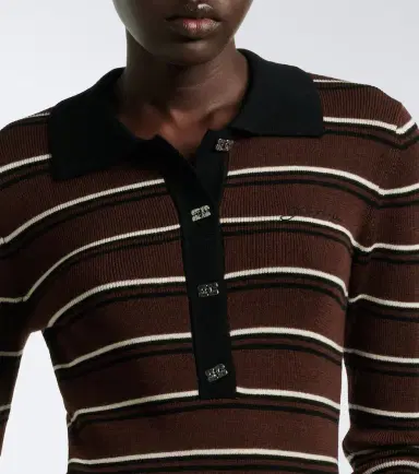 Ganni Striped wool polo sweater | Thumbnail 4 Ganni Striped wool polo sweater | Thumbnail 4