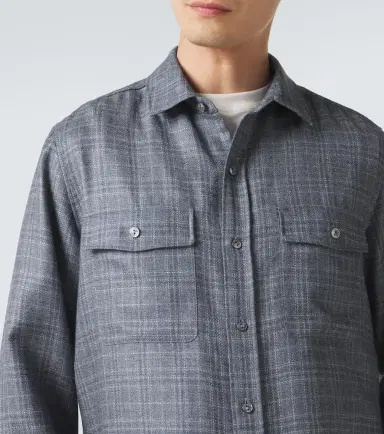 Agnona Checked wool, silk, and linen shirt | Thumbnail 2 Agnona Checked wool, silk, and linen shirt | Thumbnail 2