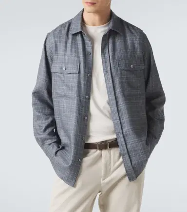 Agnona Checked wool, silk, and linen shirt | Thumbnail 3 Agnona Checked wool, silk, and linen shirt | Thumbnail 3