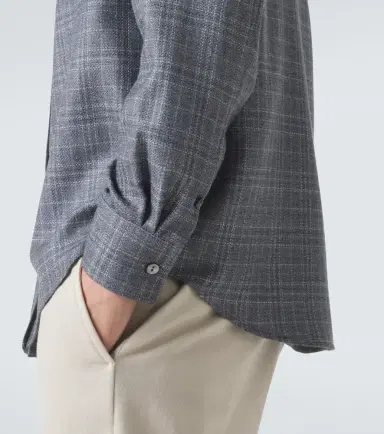 Agnona Checked wool, silk, and linen shirt | Thumbnail 6 Agnona Checked wool, silk, and linen shirt | Thumbnail 6