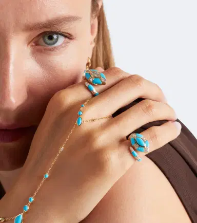 SHAY JEWELRY Riviera 18kt gold pinky ring with turquoise and diamonds | Thumbnail 3 SHAY JEWELRY Riviera 18kt gold pinky ring with turquoise and diamonds | Thumbnail 3