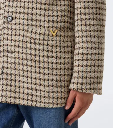 Valentino Houndstooth wool and silk-blend bouclé blazer | Thumbnail 3 Valentino Houndstooth wool and silk-blend bouclé blazer | Thumbnail 3