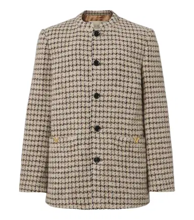 Valentino Houndstooth wool and silk-blend bouclé blazer | Thumbnail 1 Valentino Houndstooth wool and silk-blend bouclé blazer | Thumbnail 1