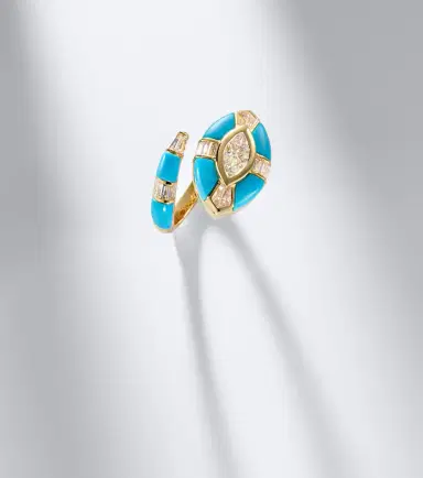 SHAY JEWELRY Riviera 18kt gold pinky ring with diamonds and turquoise | Thumbnail 5 SHAY JEWELRY Riviera 18kt gold pinky ring with diamonds and turquoise | Thumbnail 5