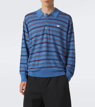 Wales Bonner Beam striped wool polo sweater | Thumbnail 4 Wales Bonner Beam striped wool polo sweater | Thumbnail 4