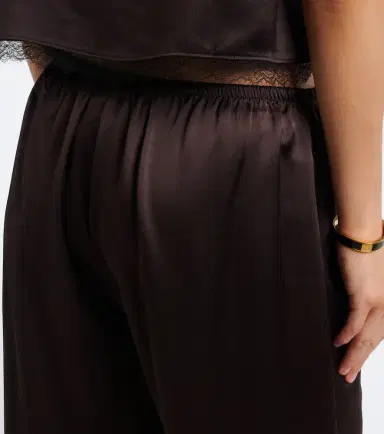 LESET Barb lace-trimmed satin wide-leg pants | Thumbnail 4 LESET Barb lace-trimmed satin wide-leg pants | Thumbnail 4