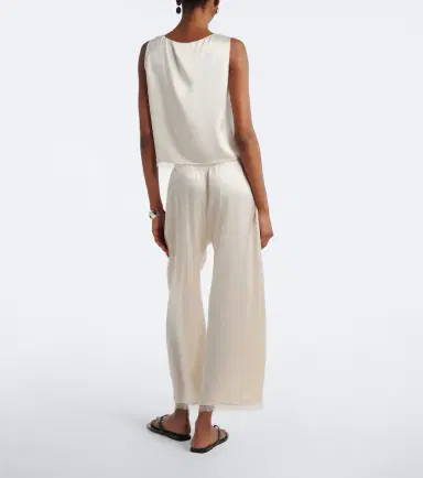 LESET Barb lace-trimmed satin wide-leg pants | Thumbnail 6 LESET Barb lace-trimmed satin wide-leg pants | Thumbnail 6