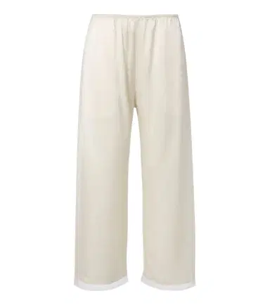 LESET Barb lace-trimmed satin wide-leg pants | Thumbnail 1 LESET Barb lace-trimmed satin wide-leg pants | Thumbnail 1