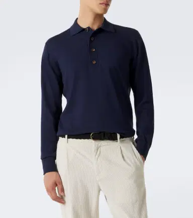 Eleventy Cotton and cashmere polo sweater | Thumbnail 4 Eleventy Cotton and cashmere polo sweater | Thumbnail 4