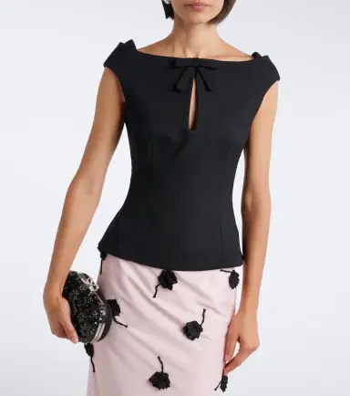 SHUSHU/TONG Bow-detail off-shoulder top | Thumbnail 2 SHUSHU/TONG Bow-detail off-shoulder top | Thumbnail 2
