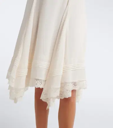Xu Zhi Asymmetric lace-trimmed midi skirt | Thumbnail 3 Xu Zhi Asymmetric lace-trimmed midi skirt | Thumbnail 3