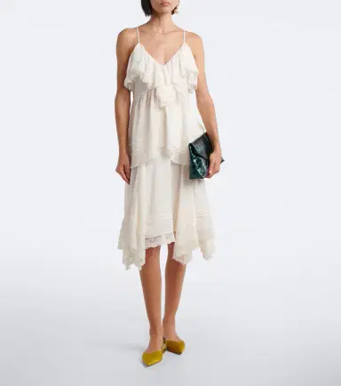 Xu Zhi Asymmetric lace-trimmed midi skirt | Thumbnail 5 Xu Zhi Asymmetric lace-trimmed midi skirt | Thumbnail 5