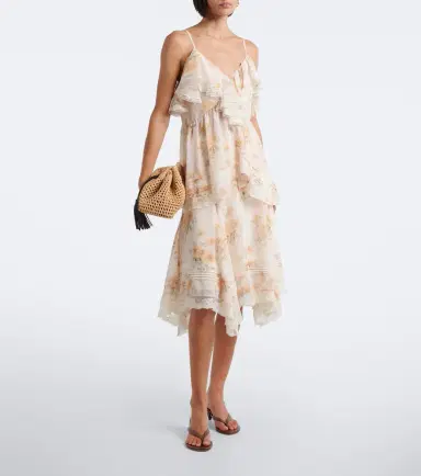 Xu Zhi Floral asymmetric lace-trimmed midi skirt | Thumbnail 3 Xu Zhi Floral asymmetric lace-trimmed midi skirt | Thumbnail 3