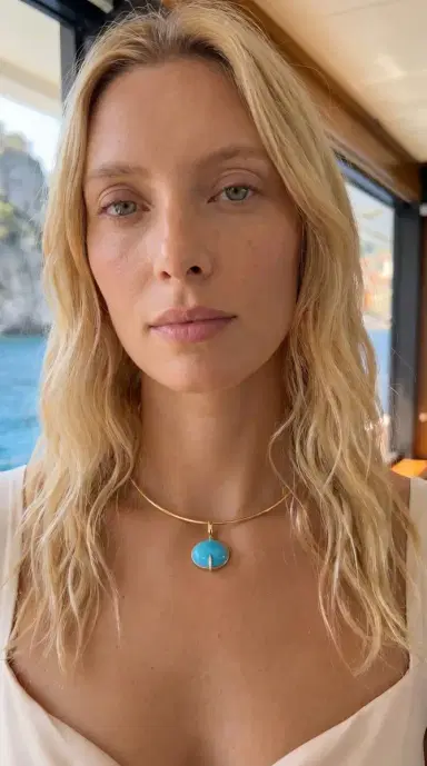 Wish Fine Jewelry 10.34ct Turquoise Diamond 18K Gold Large Pendant | Thumbnail 6 Wish Fine Jewelry 10.34ct Turquoise Diamond 18K Gold Large Pendant | Thumbnail 6
