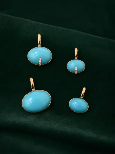 Wish Fine Jewelry 5.20ct Turquoise Diamond 18K Gold Small Pendant | Thumbnail 2 Wish Fine Jewelry 5.20ct Turquoise Diamond 18K Gold Small Pendant | Thumbnail 2
