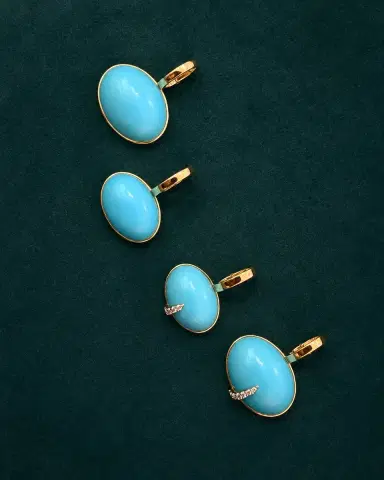 Wish Fine Jewelry 5.20ct Turquoise Diamond 18K Gold Small Pendant | Thumbnail 4 Wish Fine Jewelry 5.20ct Turquoise Diamond 18K Gold Small Pendant | Thumbnail 4