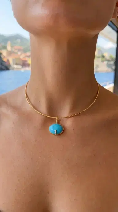 Wish Fine Jewelry 5.20ct Turquoise Diamond 18K Gold Small Pendant | Thumbnail 6 Wish Fine Jewelry 5.20ct Turquoise Diamond 18K Gold Small Pendant | Thumbnail 6