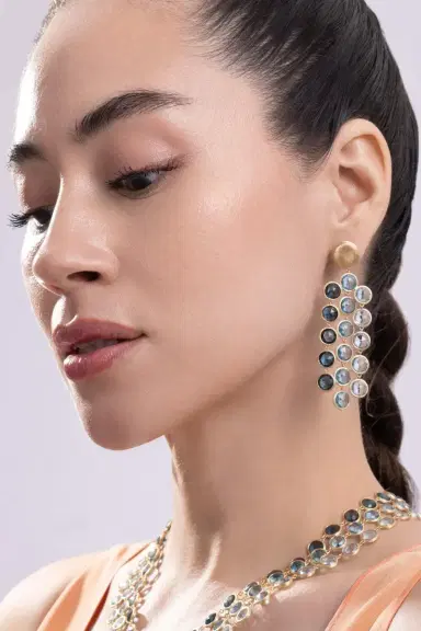 MARCO BICEGO Blue Topaz Three Line Jaipur Drop Earrings | Thumbnail 2 MARCO BICEGO Blue Topaz Three Line Jaipur Drop Earrings | Thumbnail 2
