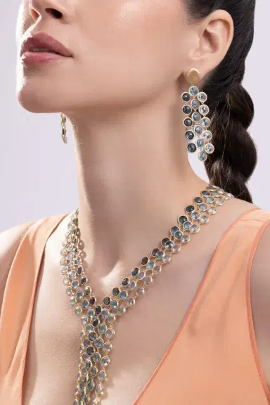 MARCO BICEGO Blue Topaz Three Line Jaipur Drop Earrings | Thumbnail 3 MARCO BICEGO Blue Topaz Three Line Jaipur Drop Earrings | Thumbnail 3