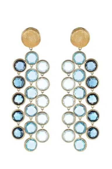 MARCO BICEGO Blue Topaz Three Line Jaipur Drop Earrings | Thumbnail 1 MARCO BICEGO Blue Topaz Three Line Jaipur Drop Earrings | Thumbnail 1