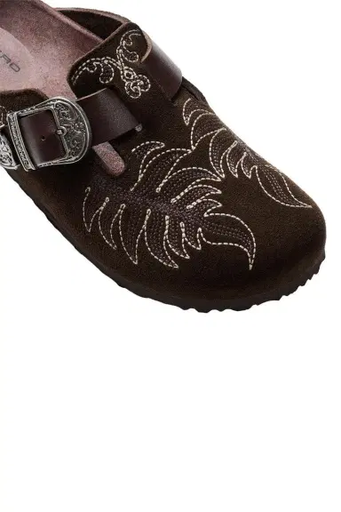 BIRKENSTOCK X ETRO Boston Suede Embroidery Clog - Chocolate | Thumbnail 3 BIRKENSTOCK X ETRO Boston Suede Embroidery Clog - Chocolate | Thumbnail 3