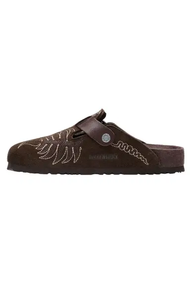 BIRKENSTOCK X ETRO Boston Suede Embroidery Clog - Chocolate | Thumbnail 4 BIRKENSTOCK X ETRO Boston Suede Embroidery Clog - Chocolate | Thumbnail 4
