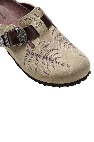 BIRKENSTOCK X ETRO Boston Suede Embroidery Clog - Taupe | Thumbnail 3 BIRKENSTOCK X ETRO Boston Suede Embroidery Clog - Taupe | Thumbnail 3