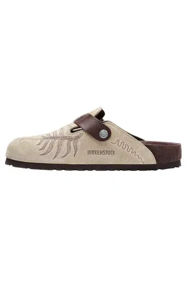 BIRKENSTOCK X ETRO Boston Suede Embroidery Clog - Taupe | Thumbnail 4 BIRKENSTOCK X ETRO Boston Suede Embroidery Clog - Taupe | Thumbnail 4