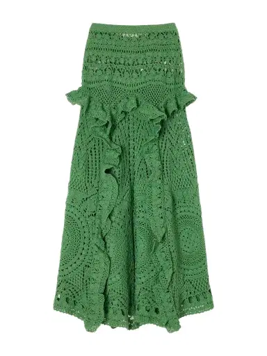 Ulla Johnson Floretta Ruffled Crocheted Cotton Midi Skirt | Thumbnail 1 Ulla Johnson Floretta Ruffled Crocheted Cotton Midi Skirt | Thumbnail 1