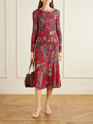 Etro Floral-print Open-knit Ribbed Blouse | Thumbnail 2 Etro Floral-print Open-knit Ribbed Blouse | Thumbnail 2