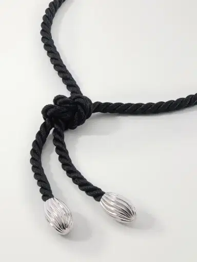 Julietta Iris Rhodium-plated, Shell, Resin And Cord Necklace | Thumbnail 3 Julietta Iris Rhodium-plated, Shell, Resin And Cord Necklace | Thumbnail 3