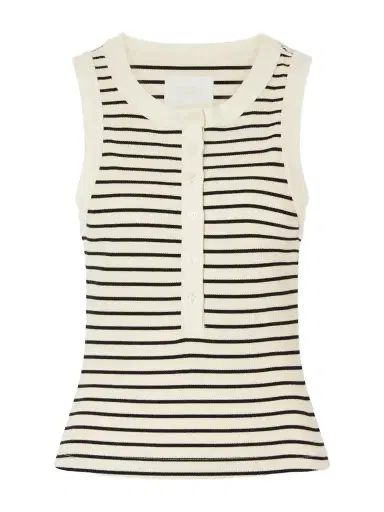 Citizens of Humanity Caralyn Striped Ribbed Cotton-blend Tank | Thumbnail 1 Citizens of Humanity Caralyn Striped Ribbed Cotton-blend Tank | Thumbnail 1