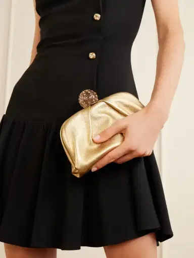 Aquazzura Mini Tequila Crystal-embellished Metallic Leather Clutch | Thumbnail 2 Aquazzura Mini Tequila Crystal-embellished Metallic Leather Clutch | Thumbnail 2