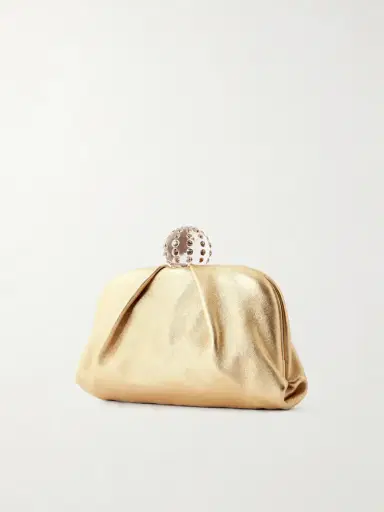 Aquazzura Mini Tequila Crystal-embellished Metallic Leather Clutch | Thumbnail 4 Aquazzura Mini Tequila Crystal-embellished Metallic Leather Clutch | Thumbnail 4