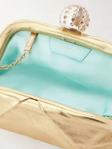 Aquazzura Mini Tequila Crystal-embellished Metallic Leather Clutch | Thumbnail 6 Aquazzura Mini Tequila Crystal-embellished Metallic Leather Clutch | Thumbnail 6