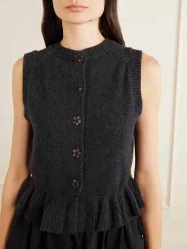 Cecilie Bahnsen Ruffled Cashmere And Wool-blend Sweater Vest | Thumbnail 4 Cecilie Bahnsen Ruffled Cashmere And Wool-blend Sweater Vest | Thumbnail 4