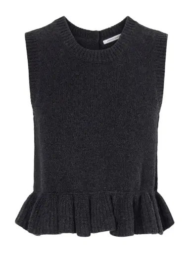 Cecilie Bahnsen Ruffled Cashmere And Wool-blend Sweater Vest | Thumbnail 1 Cecilie Bahnsen Ruffled Cashmere And Wool-blend Sweater Vest | Thumbnail 1