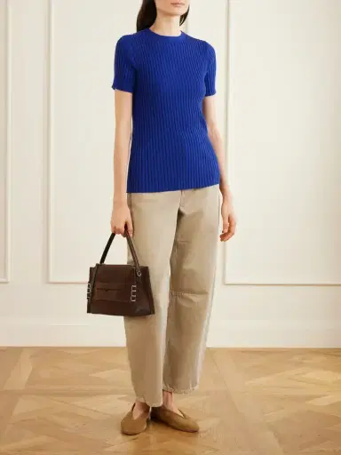The Elder Statesman Superlight Ellie Ribbed Cashmere Knitted Sweater | Thumbnail 2 The Elder Statesman Superlight Ellie Ribbed Cashmere Knitted Sweater | Thumbnail 2