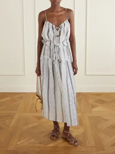 Ulla Johnson Cara Bead-embellished Striped Cotton Coverup | Thumbnail 2 Ulla Johnson Cara Bead-embellished Striped Cotton Coverup | Thumbnail 2