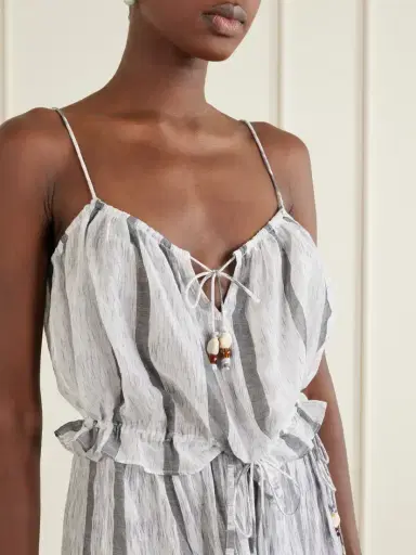 Ulla Johnson Cara Bead-embellished Striped Cotton Coverup | Thumbnail 4 Ulla Johnson Cara Bead-embellished Striped Cotton Coverup | Thumbnail 4