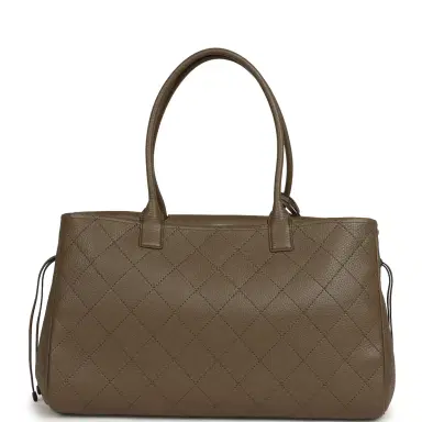 Chanel Chanel Large "Urban Essential" East West Shopping Tote Dark Khaki Caviar Gold Hardware | Thumbnail 4 Chanel Chanel Large "Urban Essential" East West Shopping Tote Dark Khaki Caviar Gold Hardware | Thumbnail 4