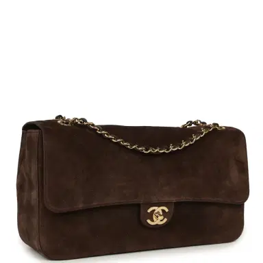 Chanel Chanel Maxi "Souplissimo" Small Flap Bag Dark Brown Suede Gold Hardware | Thumbnail 2 Chanel Chanel Maxi "Souplissimo" Small Flap Bag Dark Brown Suede Gold Hardware | Thumbnail 2