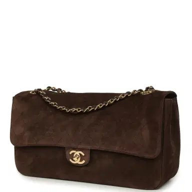 Chanel Chanel Maxi "Souplissimo" Small Flap Bag Dark Brown Suede Gold Hardware | Thumbnail 3 Chanel Chanel Maxi "Souplissimo" Small Flap Bag Dark Brown Suede Gold Hardware | Thumbnail 3