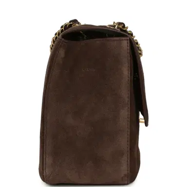 Chanel Chanel Maxi "Souplissimo" Small Flap Bag Dark Brown Suede Gold Hardware | Thumbnail 4 Chanel Chanel Maxi "Souplissimo" Small Flap Bag Dark Brown Suede Gold Hardware | Thumbnail 4