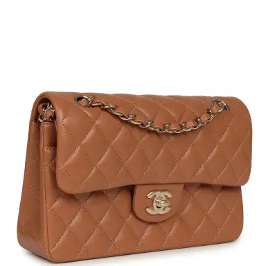 Chanel Chanel Small Classic Double Flap Bag Caramel Lambskin Light Gold Hardware | Thumbnail 2 Chanel Chanel Small Classic Double Flap Bag Caramel Lambskin Light Gold Hardware | Thumbnail 2