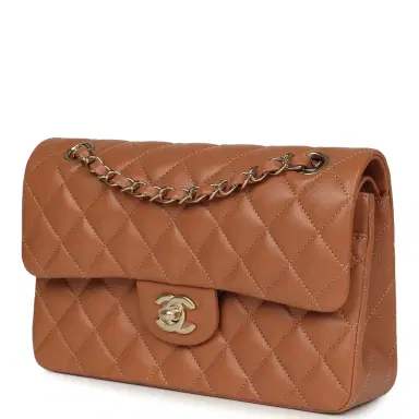 Chanel Chanel Small Classic Double Flap Bag Caramel Lambskin Light Gold Hardware | Thumbnail 5 Chanel Chanel Small Classic Double Flap Bag Caramel Lambskin Light Gold Hardware | Thumbnail 5