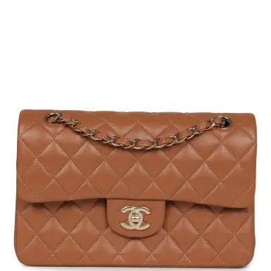 Chanel Chanel Small Classic Double Flap Bag Caramel Lambskin Light Gold Hardware | Thumbnail 1 Chanel Chanel Small Classic Double Flap Bag Caramel Lambskin Light Gold Hardware | Thumbnail 1