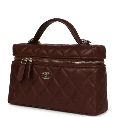 Chanel Chanel Top Handle Long Vanity Case with Chain Brown Lambskin Light Gold Hardware | Thumbnail 5 Chanel Chanel Top Handle Long Vanity Case with Chain Brown Lambskin Light Gold Hardware | Thumbnail 5
